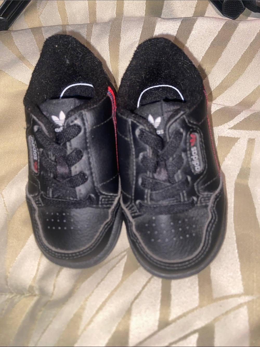 adidas Kids Black Sneakers with Red Accent